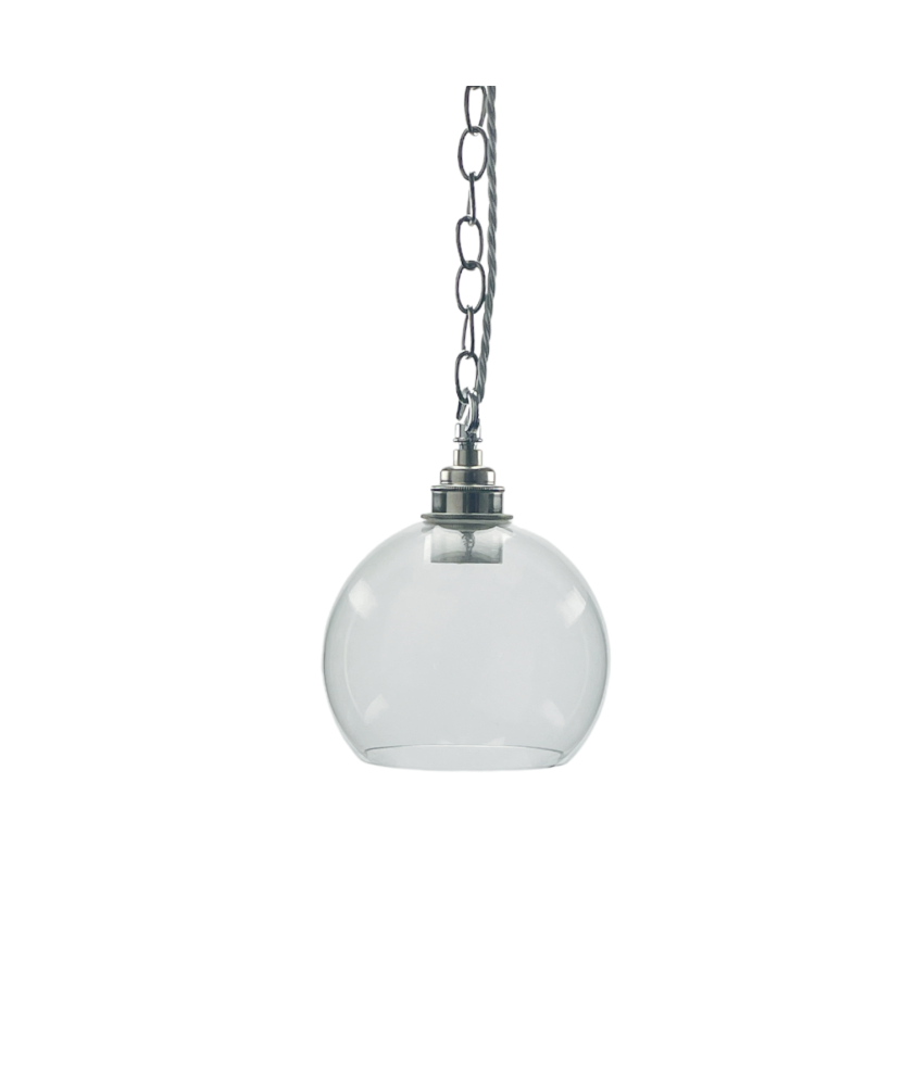 150mm Clear Glass Globe with Dual Holes for Pendant Lights & Chandeliers
